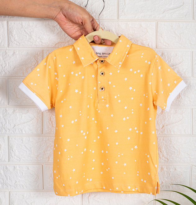 Boys Polo Tshirt- Yellow Sky