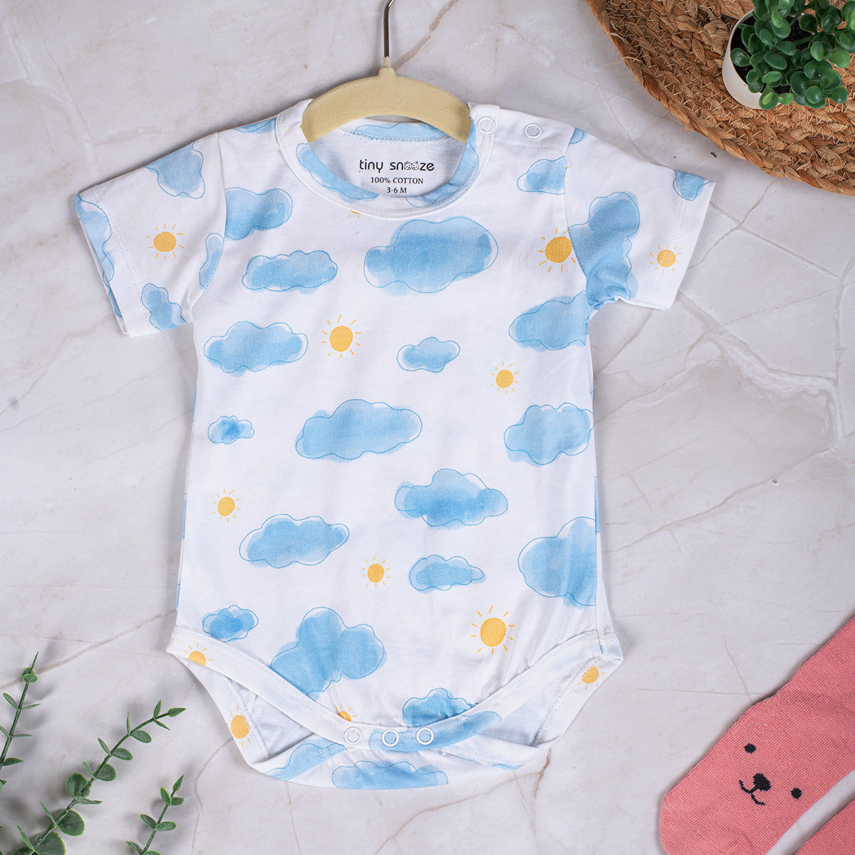 Cotton Bodysuit- Sun & Clouds