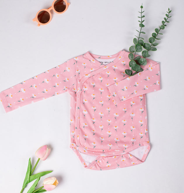 Cotton Kimono Bodysuit- Dandelion