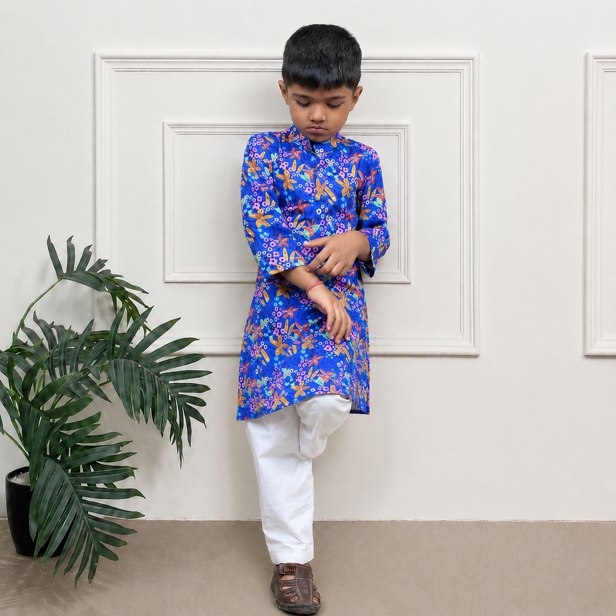 Boys Kurta Set- Midnight Garden