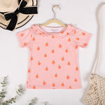 Girls Cotton Half-Sleeve Top- Pears