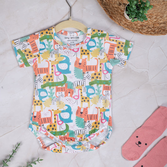 Cotton Bodysuit- Colorful Animals