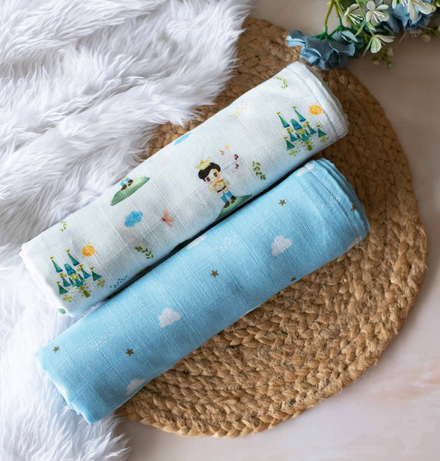 Organic Muslin Swaddles (Set of 2)- The Little Prince