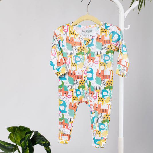 Cotton Sleepsuit- Colorful Animals