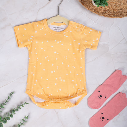 Cotton Bodysuit- Yellow Sky