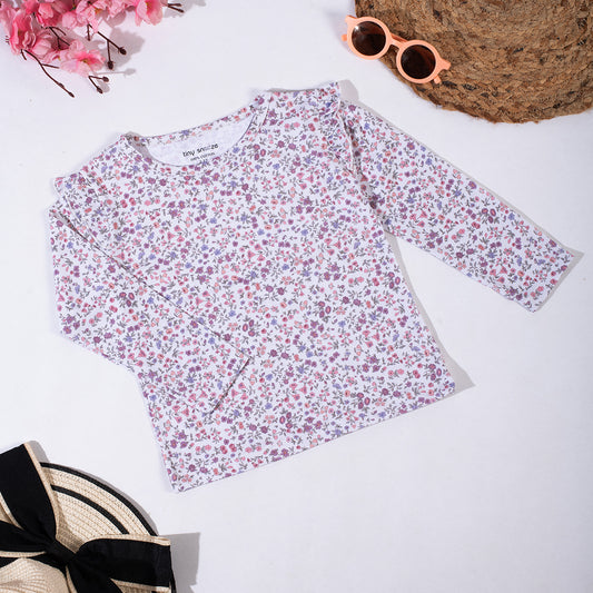 Girls Cotton Full-Sleeve Top- Blossom