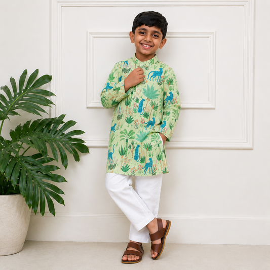 Boys Kurta Set- Jungle
