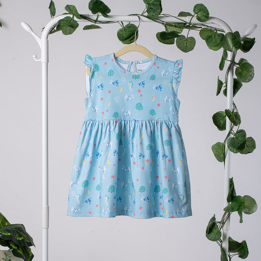 Girls Cotton Frock- Underwater