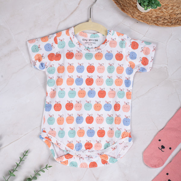 Cotton Bodysuit- Apples