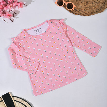 Girls Cotton Full-Sleeve Top- Dandelion