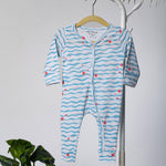 Cotton Sleepsuit- Waves