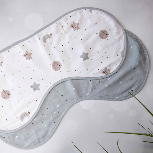 Organic Burp Cloths (Set of 2)- Starry Nights