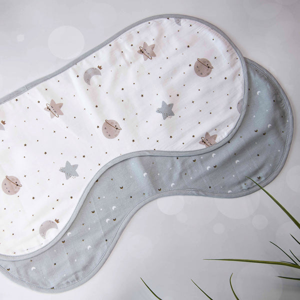 Organic Burp Cloths (Set of 2)- Starry Nights