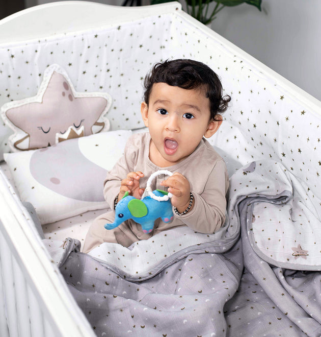 Cot Bedding Set with Bumper - Starry Nights | Set of 7