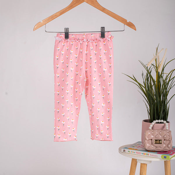 Girls Cotton Leggings- Dandelions
