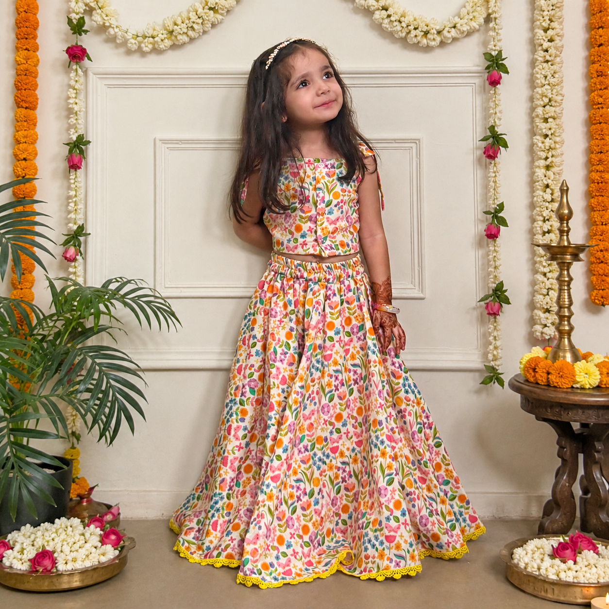 Girls Lehenga Set- Spring