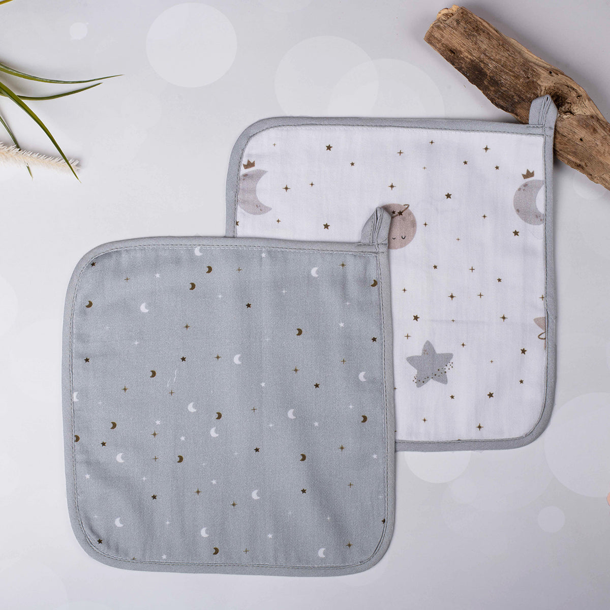 Organic Washcloths (Set of 2)- Starry Nights