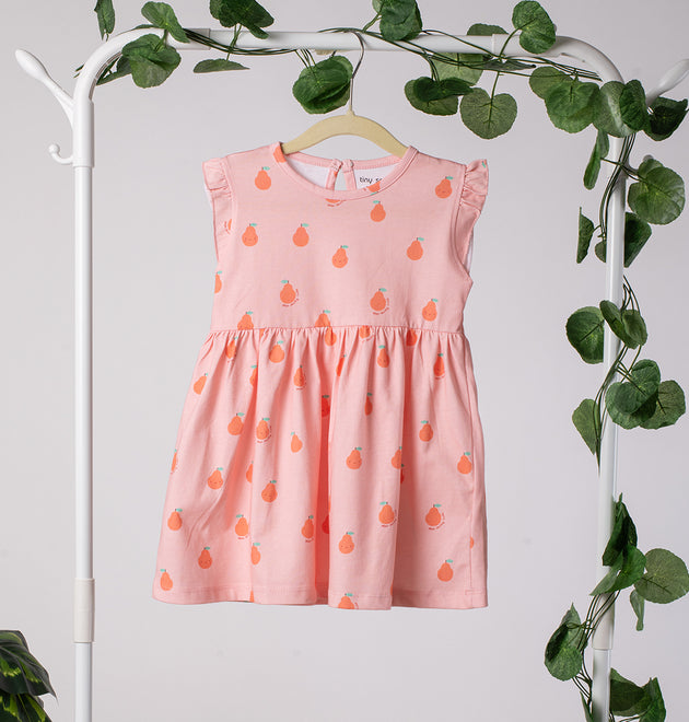 Girls Cotton Frock- Pears