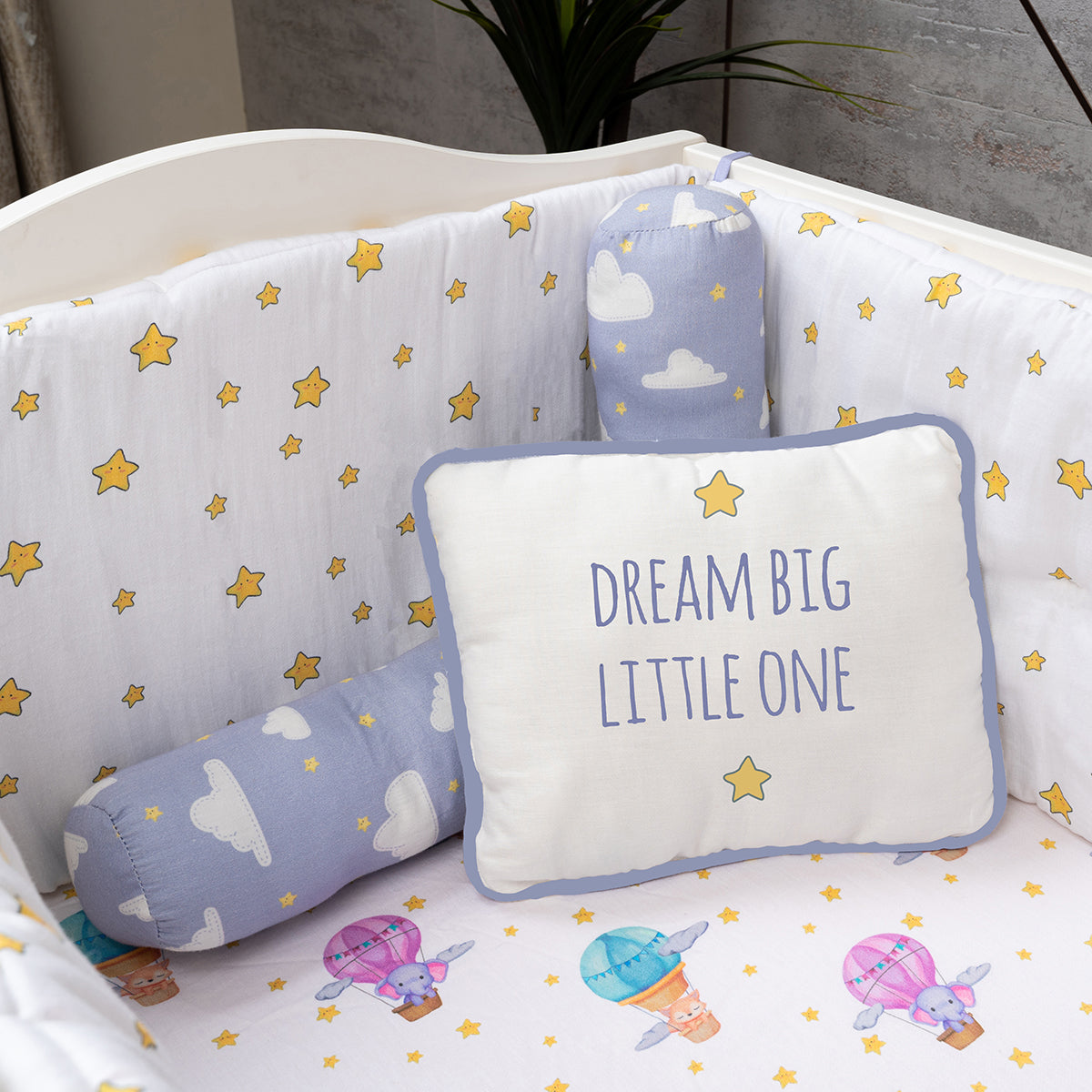 Organic Pillow & Bolsters - Purple Clouds | Set of 3