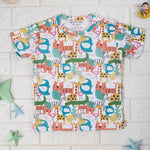 Kids Cotton Tshirt- Colorful Animals