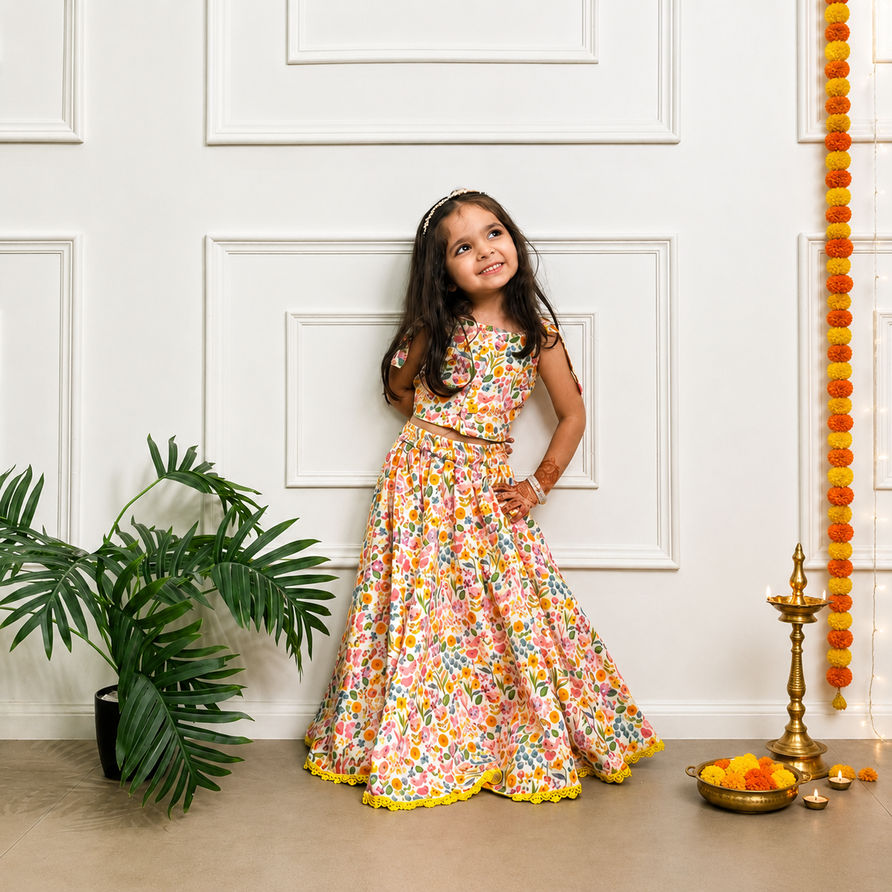 Girls Lehenga Set- Spring