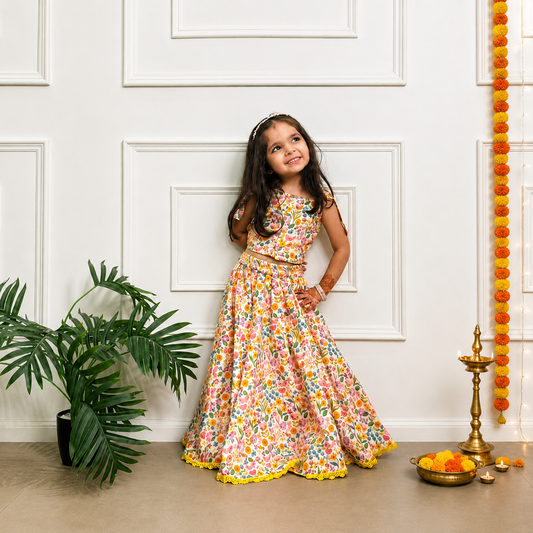 Girls Lehenga Set- Spring