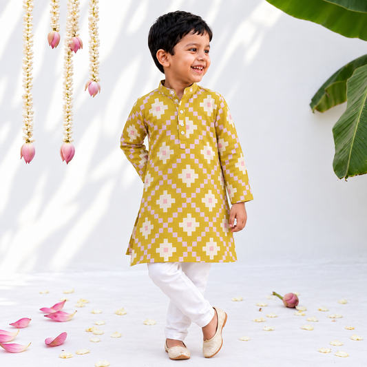 Boys Kurta Set- Amber