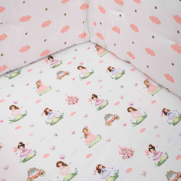 Organic Fitted Cot Sheet- Princess