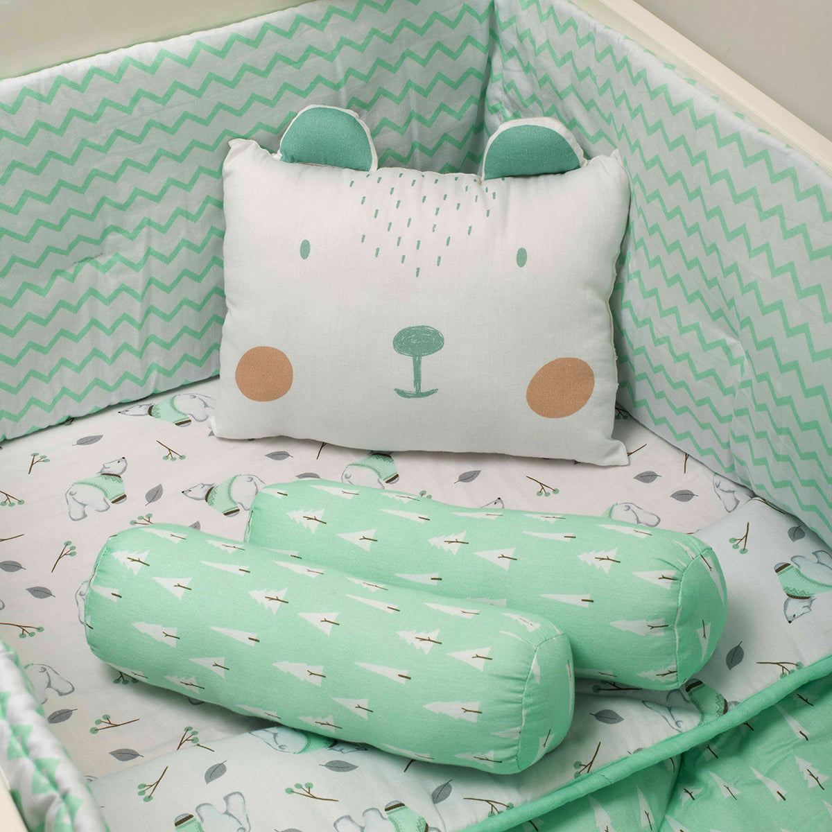 Organic Pillow & Bolsters -  Polar Bear | Set of 3