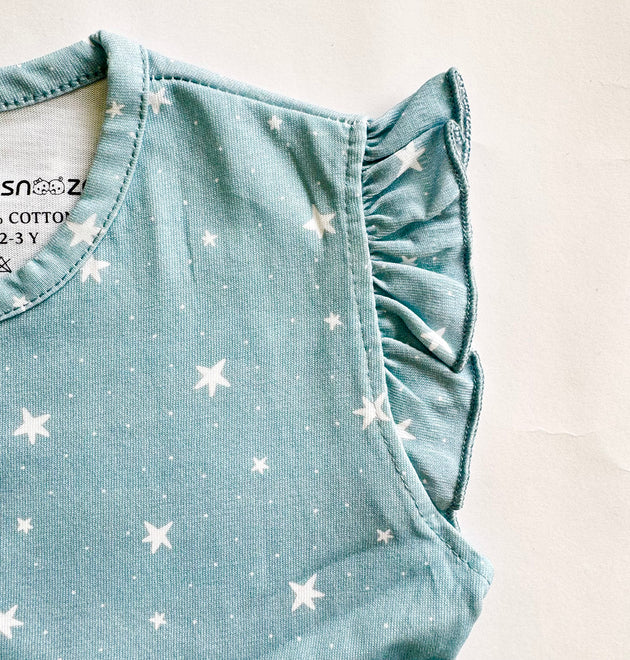 Girls Cotton Frock- Grey Sky