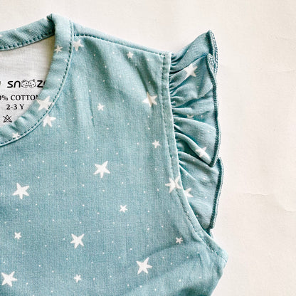 Girls Cotton Frock- Grey Sky