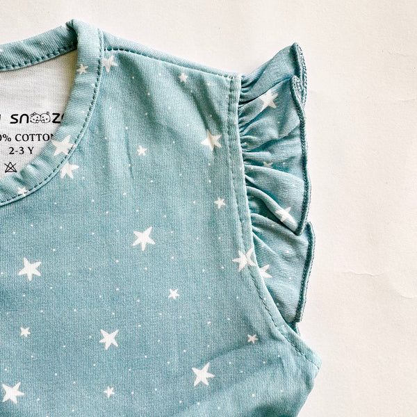 Girls Cotton Frock- Grey Sky