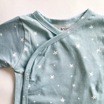 Cotton Kimono Bodysuit- Grey Sky