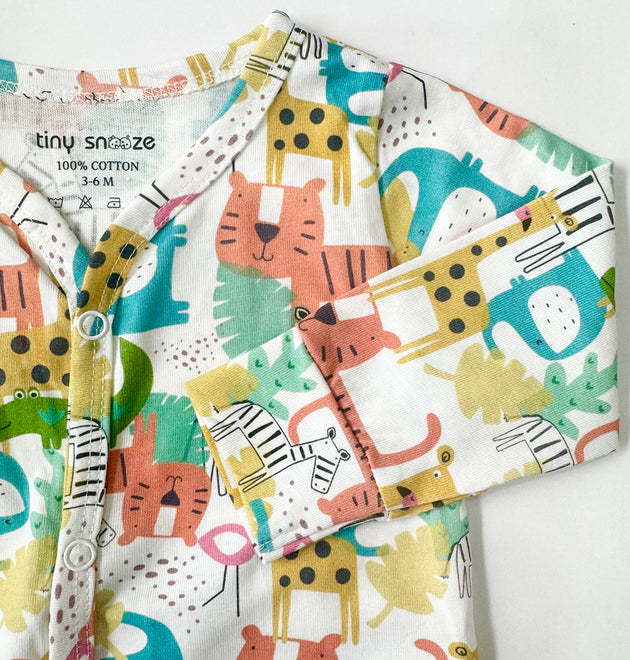 Cotton Sleepsuit- Colorful Animals