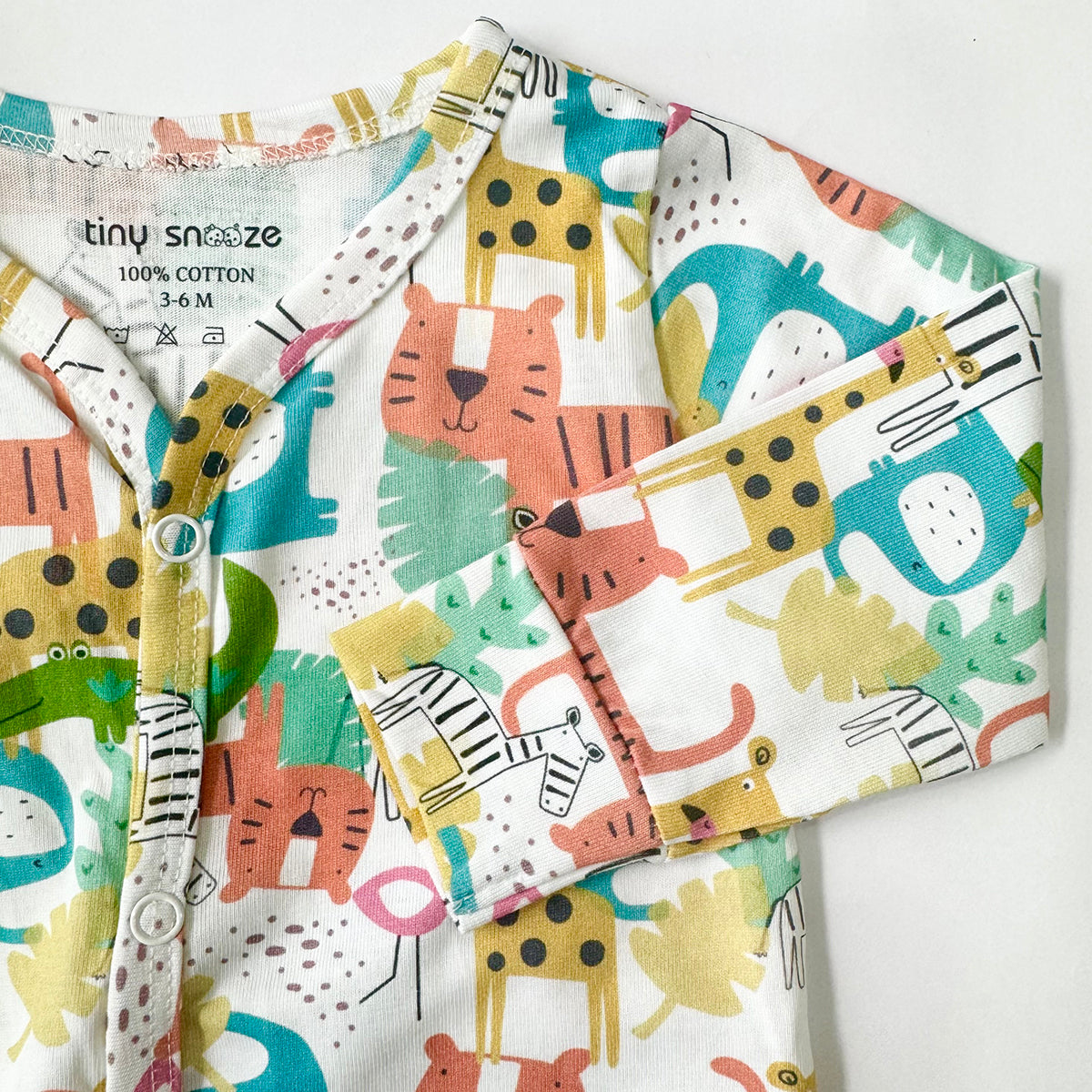 Cotton Sleepsuit- Colorful Animals