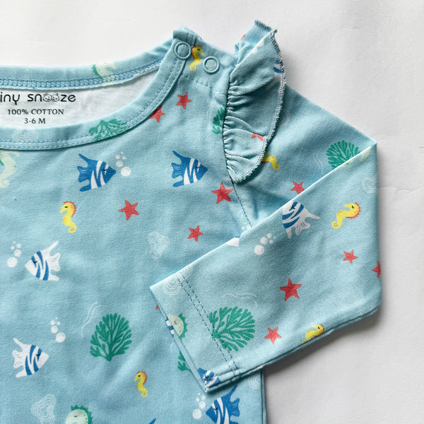 Girls Cotton Full-Sleeve Top- Underwater