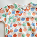 Cotton Kimono Bodysuit- Apples