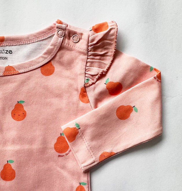 Girls Cotton Full-Sleeve Top- Pears