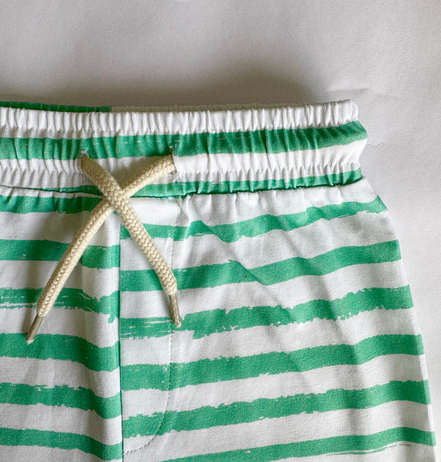 Boys Shorts- Green Stripes