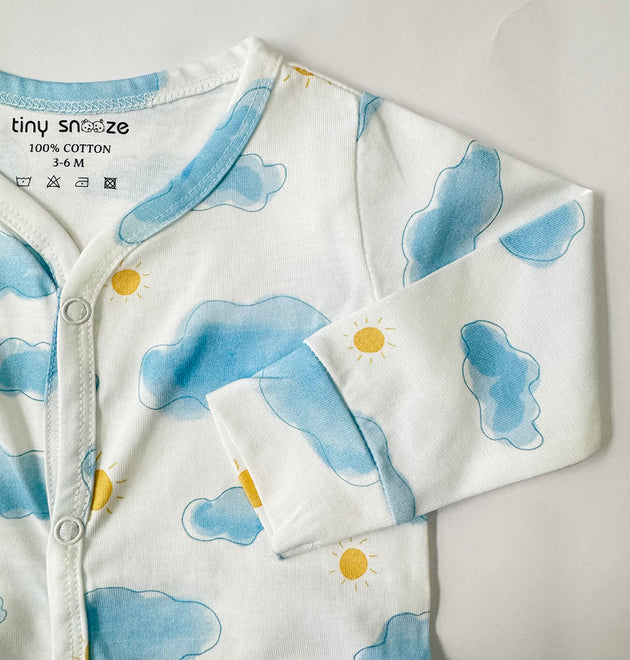 Cotton Sleepsuit- Sun & Clouds