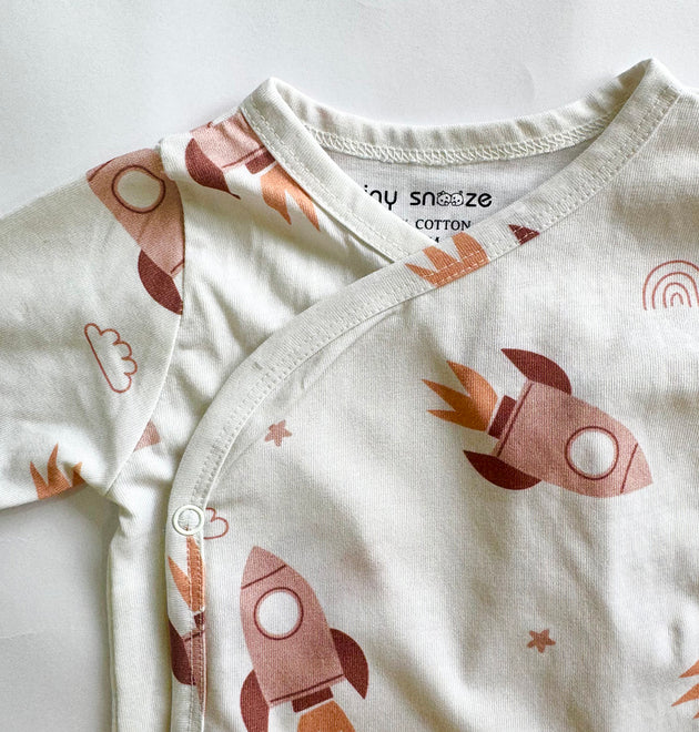 Cotton Kimono Bodysuit- Space