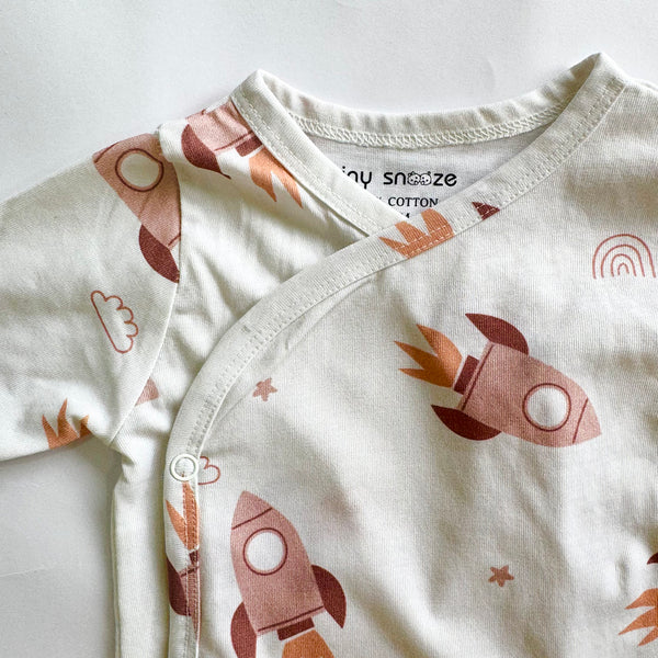 Cotton Kimono Bodysuit- Space