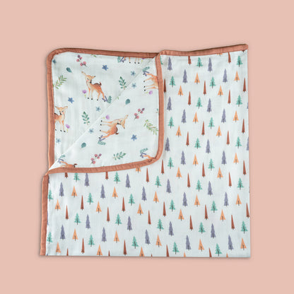 Organic Muslin Blanket- Enchanted Forest