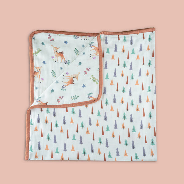 Organic Muslin Blanket- Enchanted Forest