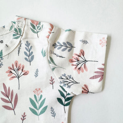 Cotton Bodysuit- Pastel Flowers