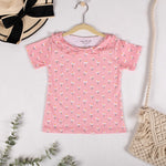 Girls Cotton Half-Sleeve Top- Pastel Leaves & Dandelions- Pack of 2