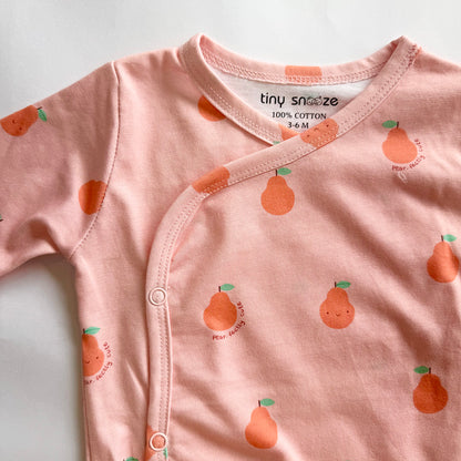 Cotton Kimono Bodysuit- Pears