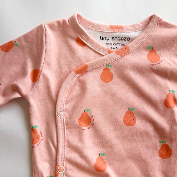 Cotton Kimono Bodysuit- Pears