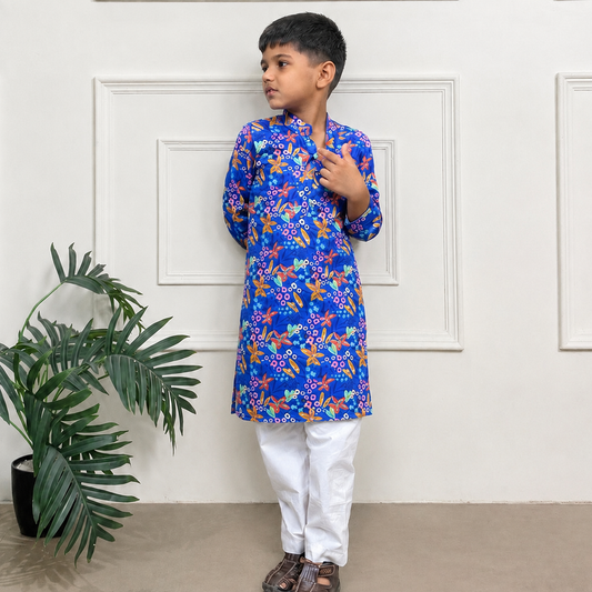 Boys Kurta Set- Midnight Garden