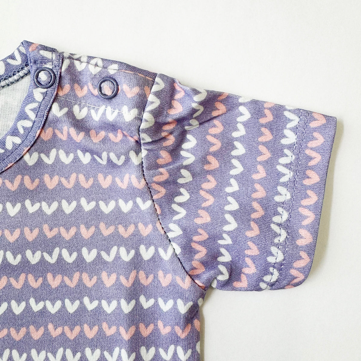 Cotton Bodysuit- Purple Hearts